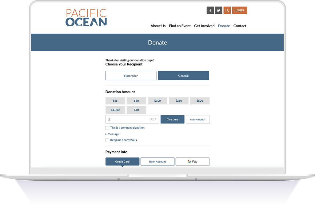 screenshot of Neon Fundraise